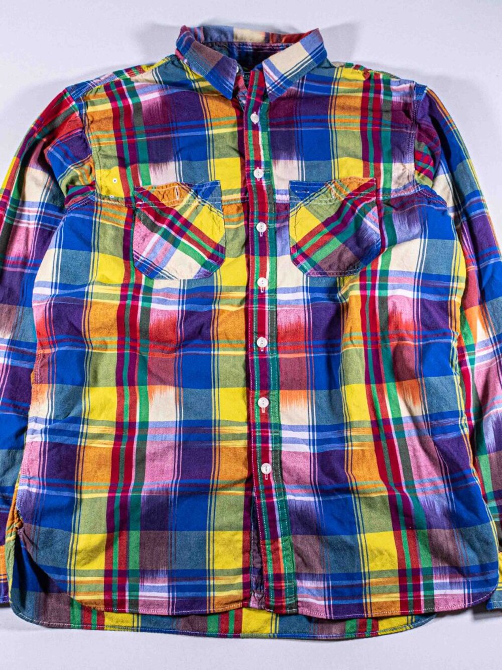 Polo Ralph Lauren Ikat Plaid Utility Work Shirt Mens Large Long Sleeve Flannel